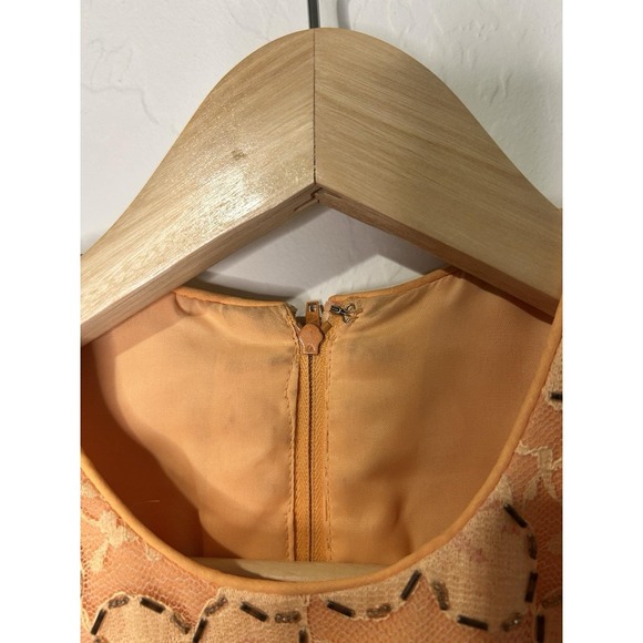 Jack Bryan Vintage 1960 Beaded Peach Toned Dress Woman's - Picture 4 of 6